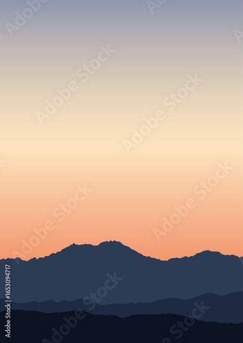 Mountain landscape at sunset
