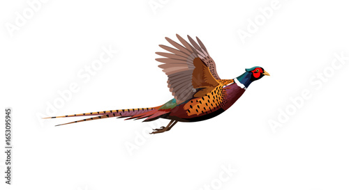 Majestic Pheasant in Flight A Stunning Display of Avian Beauty and Natural Splendor