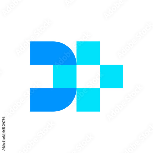 D medical modern minimal logo design