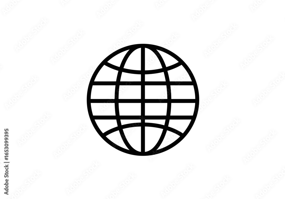 Black Globe Icon | World Planet Earth Symbol Vector | Global Connectivity Map Illustration | Minimal International Network Logo Design for Web & Business Black Globe Icon | World Planet Earth Symbol Vector | Global Connectivity Map Illustration | Minimal International Network Logo Design for Web & Business