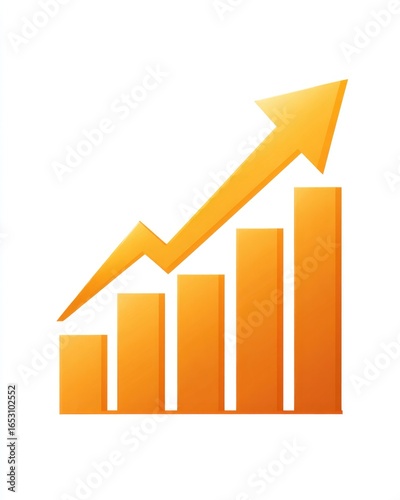 Free Download Growth chart with upward trend in orange tones. - GFXLoad