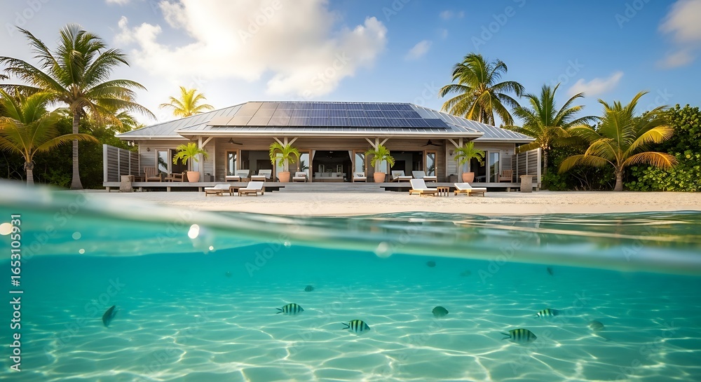 Fototapeta premium Tropical Luxury Beachfront Villa Retreat