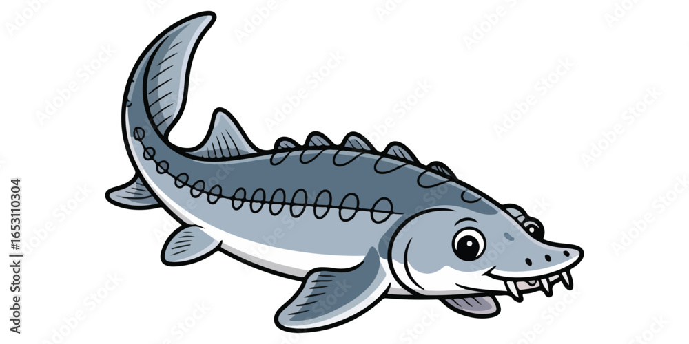 Fototapeta premium Sturgeon fish vector illustration