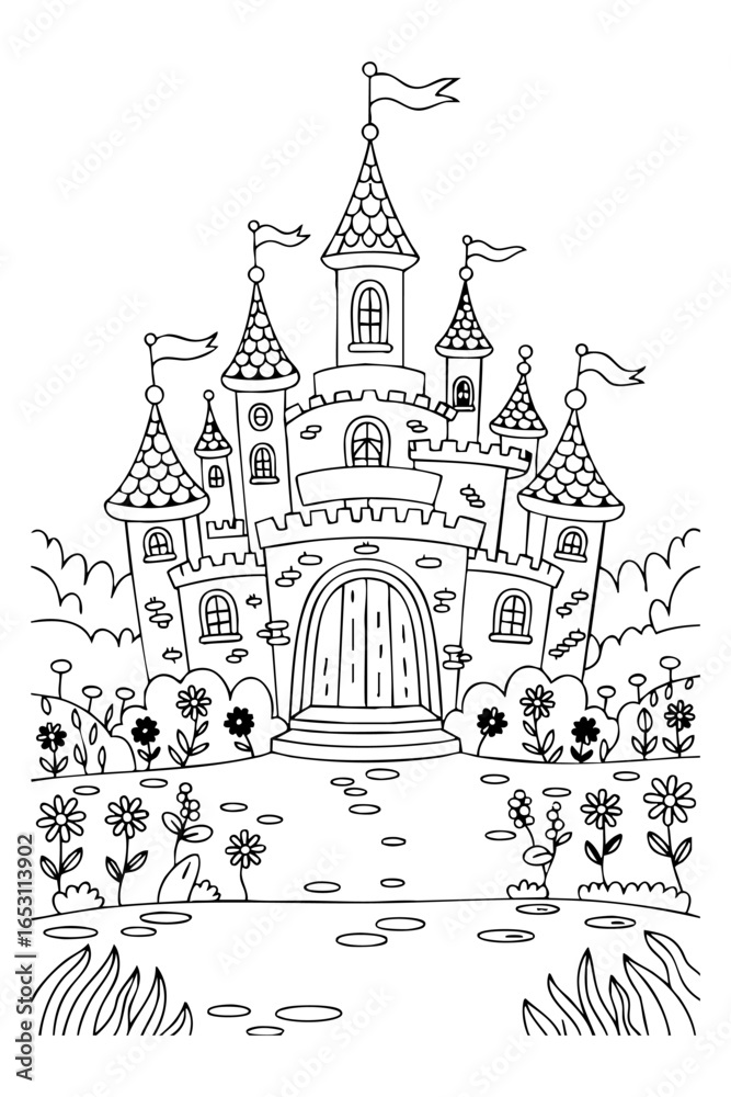 Obraz premium Princess castle, coloring book