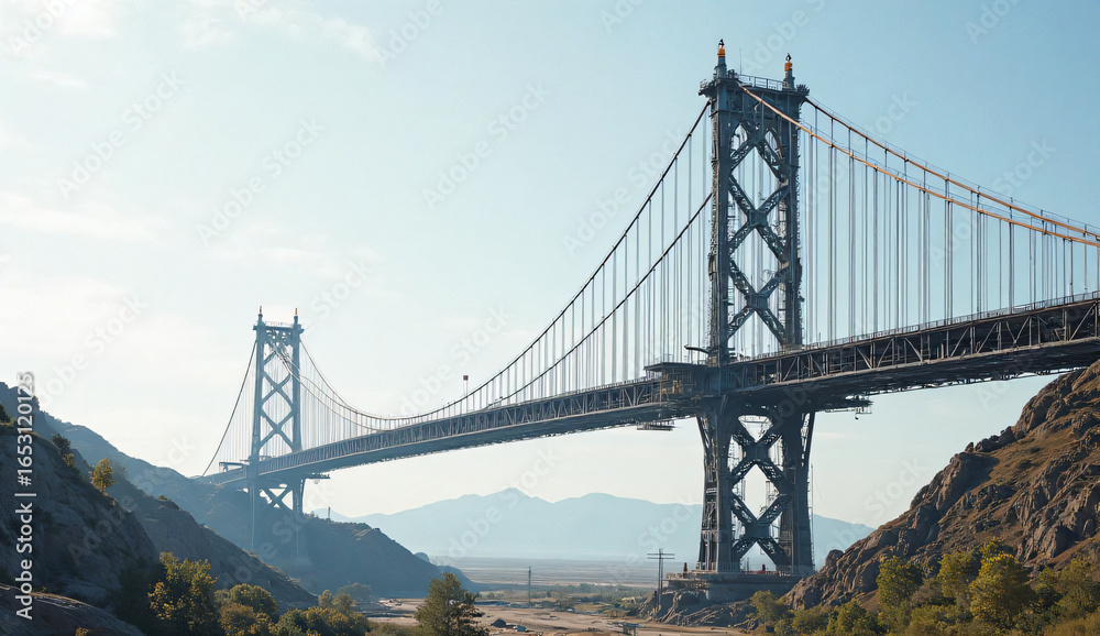 Obraz premium Structure design bridge in civil engineer 