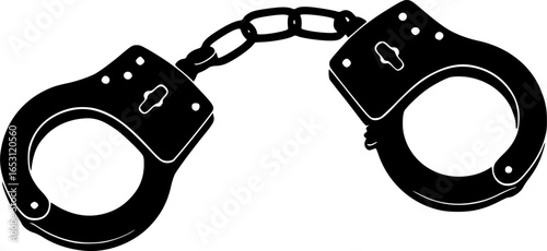 handcuff silhouette, handcuff vector art, handcuff icon vector illustration