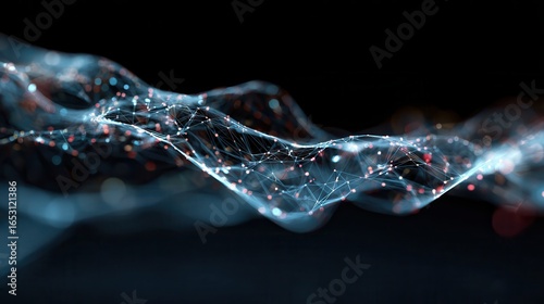Obraz na płótnie Abstract digital wave flowing through big data.