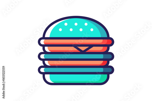 Layered hamburger menu icon with three stacked futuristic navigation bars  