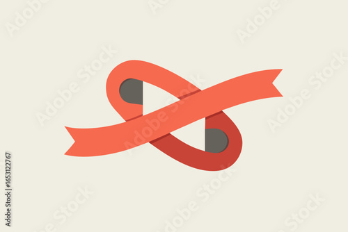 Minimal diagonal ribbon curl with smooth clean end design