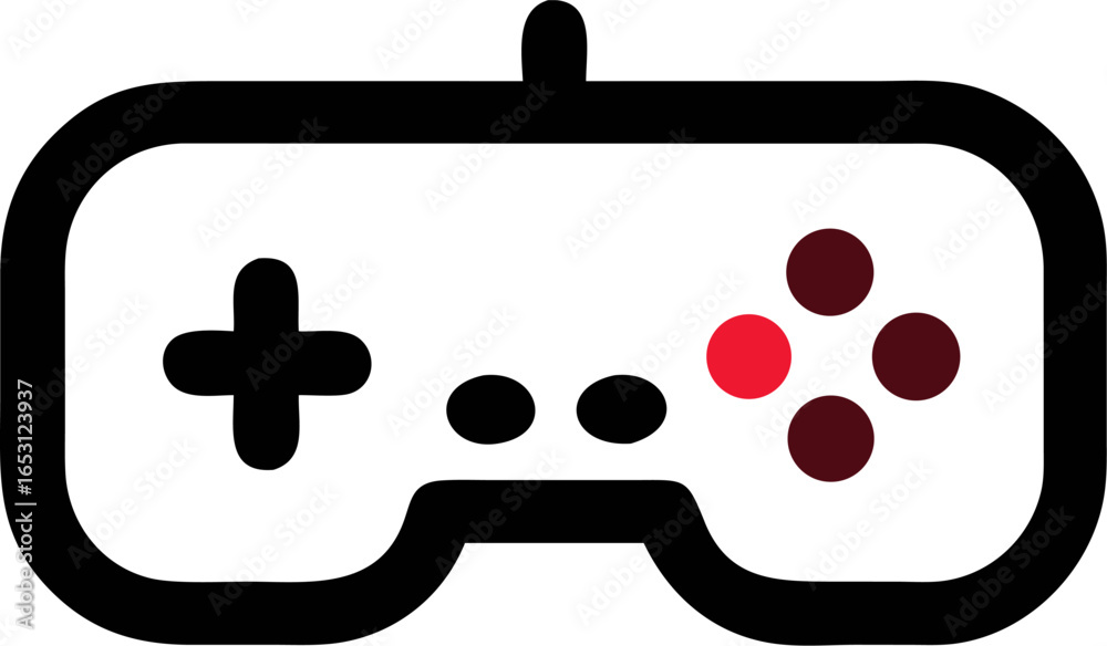 A modern video game controller depicted in detail isolated on white background