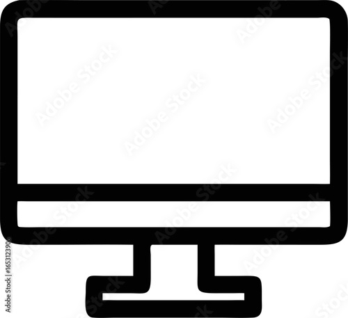 A modern desktop computer monitor isolated on a clean white background isolated on white background