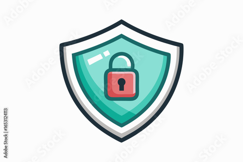 shield icon with padlock combined for dual layered protection