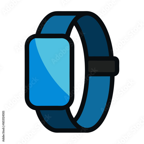 Close up view of a modern smartwatch band isolated on white background