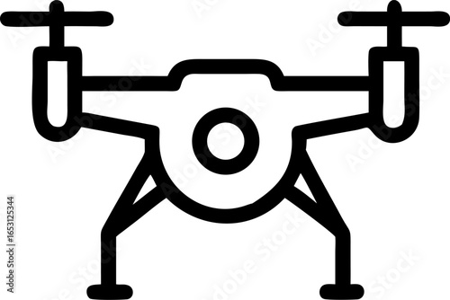Detailed illustration of a drone landing gear component isolated on white background