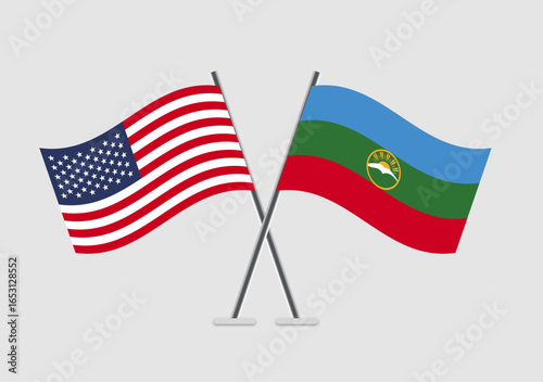 United States and Karachay-Cherkessia vector flags shown in diplomatic context