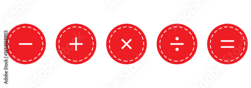 Plus and minus icon set. Math symbol. Multiply icon. Equals symbol, division symbol, Calculator button, math icon set arithmetic plus minus equals multiply.