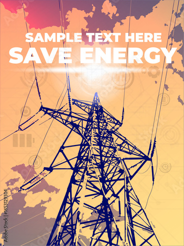 Saving energy, elecricity tower.