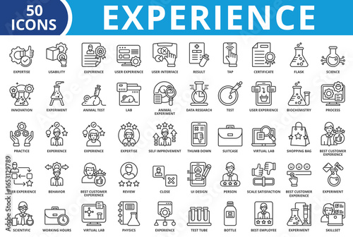 Experience icon set collection vector illustration