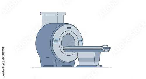 Advanced Medical Imaging Concept Modern Diagnostic Scanner for Comprehensive Health Analysis and Non-Invasive Examination Illustration