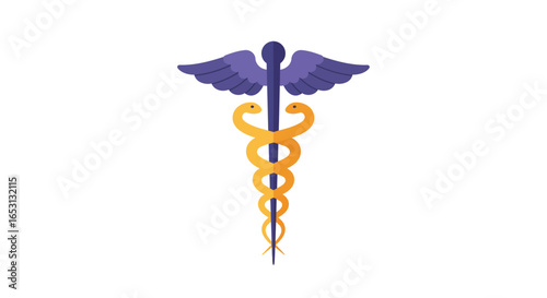 Symbol of Healthcare Caduceus Icon Depicting Medicine, Healing, and Medical Professionals