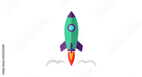 space rocket isolated on white