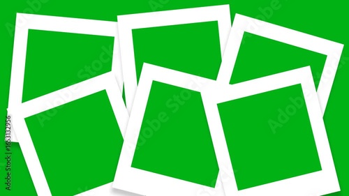 Polaroid Frame Transitions on Green Screen Background, Collage Transitions,  Photo Frame Transitions Animation 