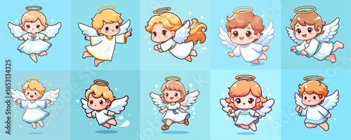 collection illustration of cute little angel