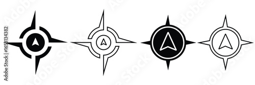 Compass icon vector design.  Navigation compass and Direction icon vector symbol and sign. 
Navigational compass with cardinal directions of North, East, South, West. Vector illustration.