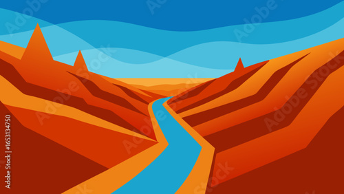 Stunning Landscape of Endless Parallel Ravines Creating Maze