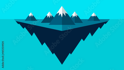 Surreal Landscape of Inverted Mountains Forming Deep Caverns