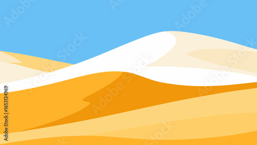 Minimalist Landscape of Rolling Dunes of Pure White Sand