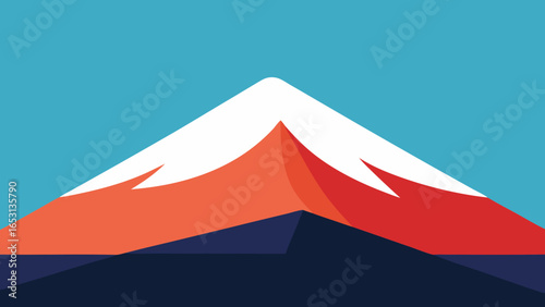 Minimalist Landscape with a Single Iconic Mountain Peak
