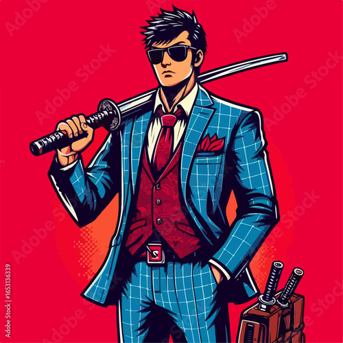 illustration of yakuza person character