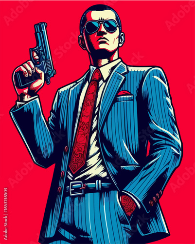 illustration of yakuza person character