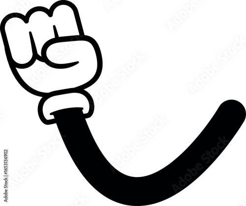 Clenched fist comic animation hand