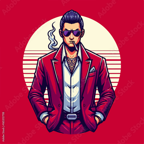 illustration of yakuza person character