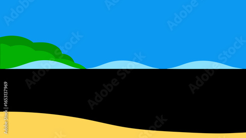 Experience a Tropical Beach with Contrasting Black Volcanic Sand