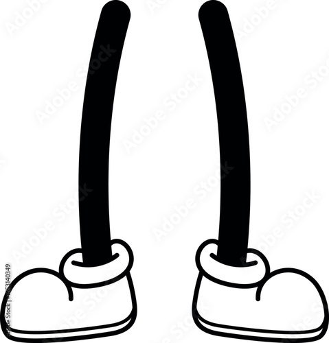 Standing comic legs in shoes