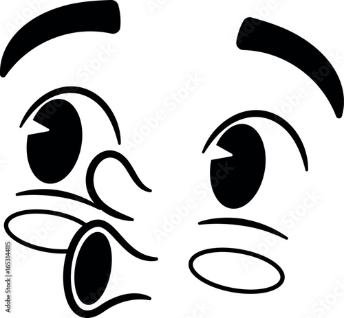 Carefree face caricature whistling vector illustration