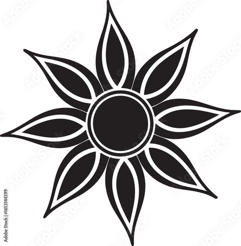 Black and White Flower Illustration