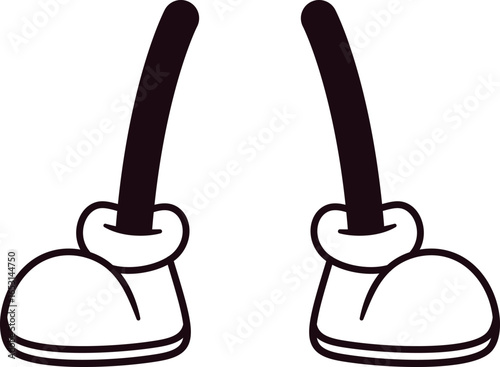Doodle foot standing position vector illustration