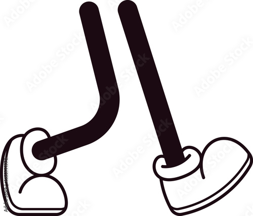 Doodle feet walking position vector illustration