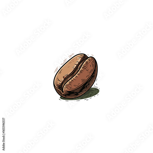Coffee bean icon logo flat vector design
