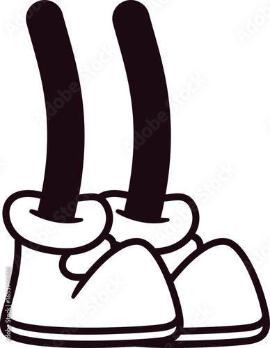 Comical doodle legs stand position