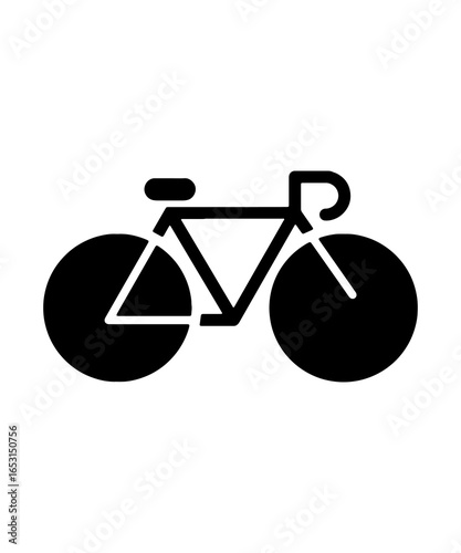 Road Bike Silhouette: A Simple Black and White Icon of Speed and Freedom on Two Wheels