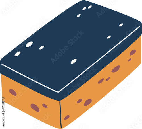 Dish sponge washing tool vector illustration