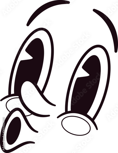 Carefree whistling caricature facial emotion