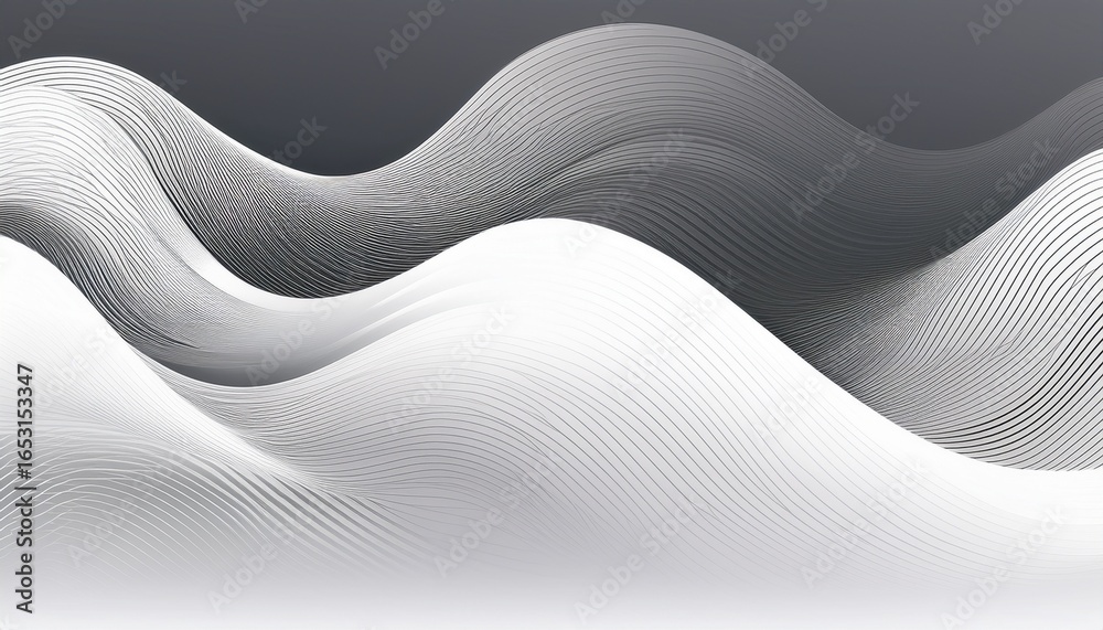 Fototapeta premium elegant abstract design with fluid white and grey waves
