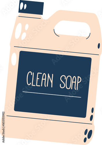 Liquid clean soap plastic canister