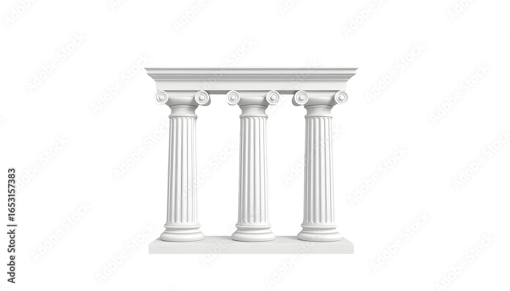 Fototapeta premium Classic Ionic Columns A Transparent Render